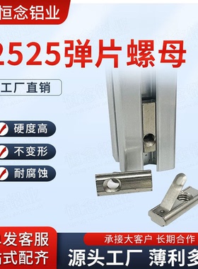 欧标2525铝型材弹片螺母弹性螺母M4/M5/M6先装螺母预埋螺母25*25