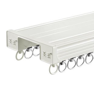 窗帘轨道双轨滑轮直轨重型加厚静音侧顶装导轨窗帘滑道窗帘滑轨