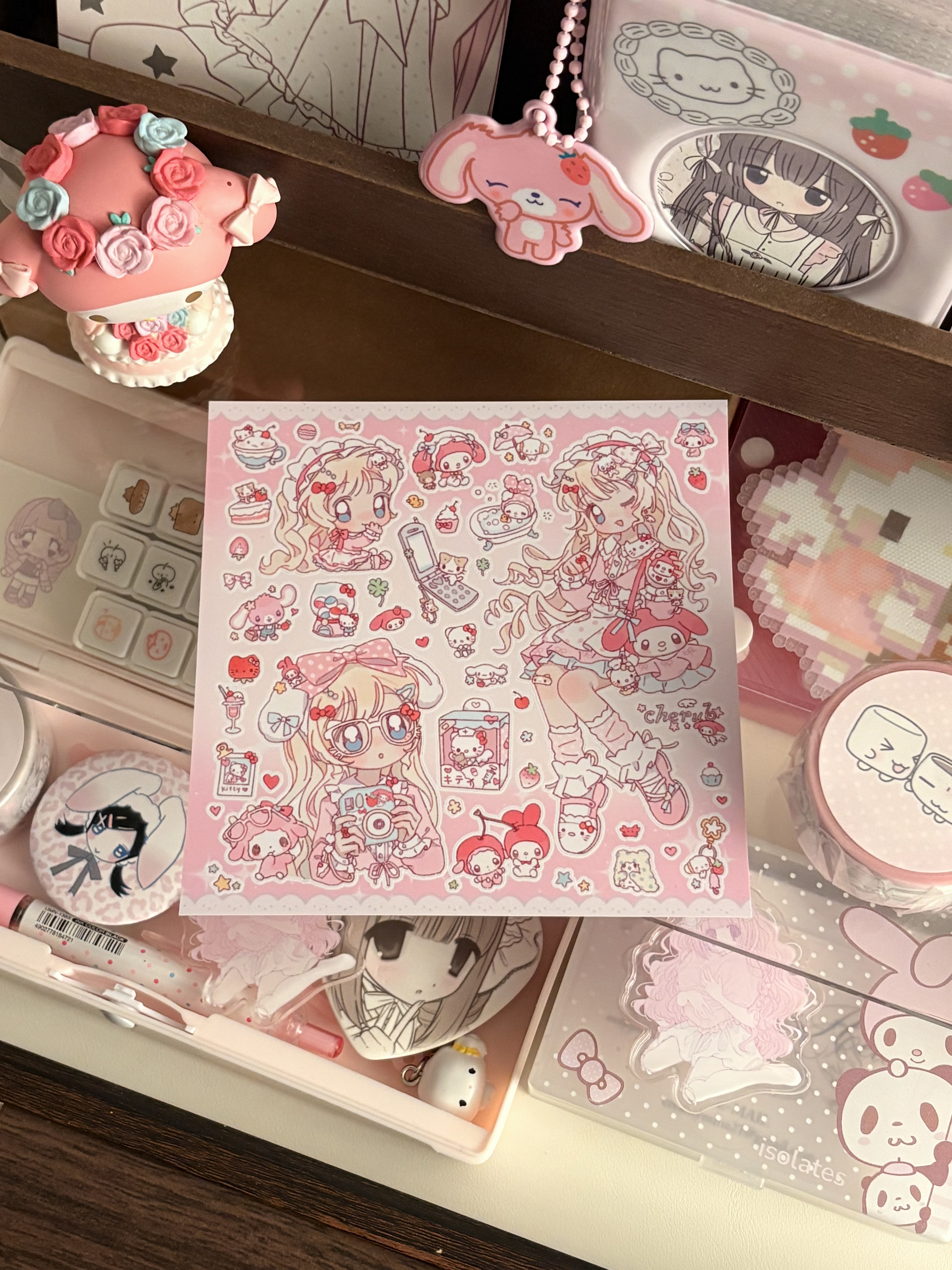 thumbnail for Naigai Gai Cultural & Creative [27] - Girl DIY Character Stickers Mobile Guka Materials Korean Sweetness and Amelody