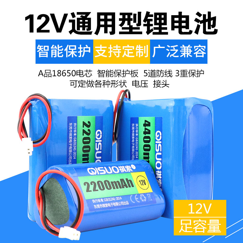 祺索12V锂电池组大容量太阳能灯