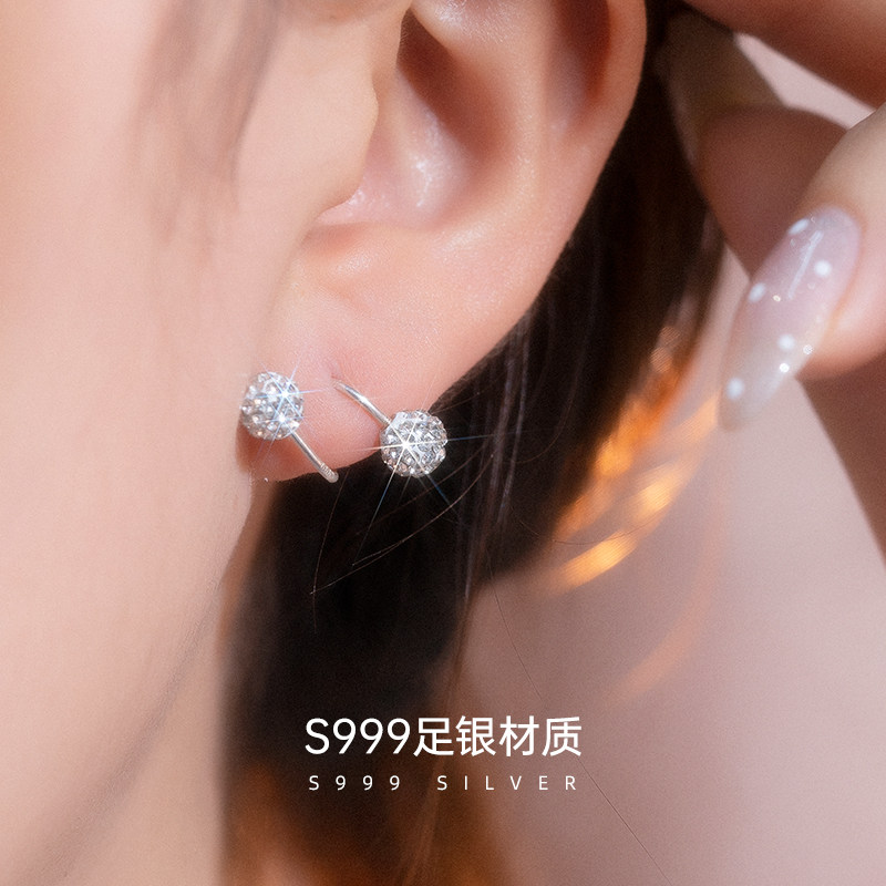 S999纯银耳钉女独特漂亮高级感轻奢气质足银耳环2025新款爆款耳饰,饰品/流行首饰/时尚饰品新,银饰耳饰,淘宝优惠券,粉丝福利购,淘宝优惠卷