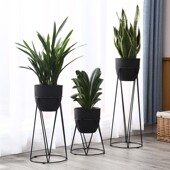 花架铁艺花盆架阳台置物架室内简约小花架客厅单个落地式 圆形架子