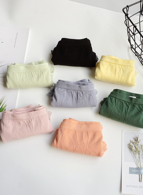 酷可K2222莫代尔中腰蕾丝边甜美女士无缝纯色薄款内裤女三角裤