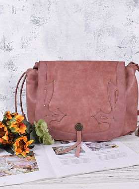 原创手工女包复古文艺图腾斜挎包编织流苏单肩包大容量翻盖休闲包