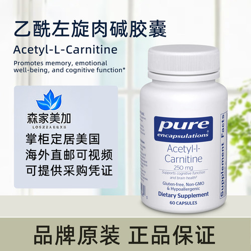 美国原装 Pure Acetyl-L-Carnitine 乙酰左旋肉碱记忆力大脑营养