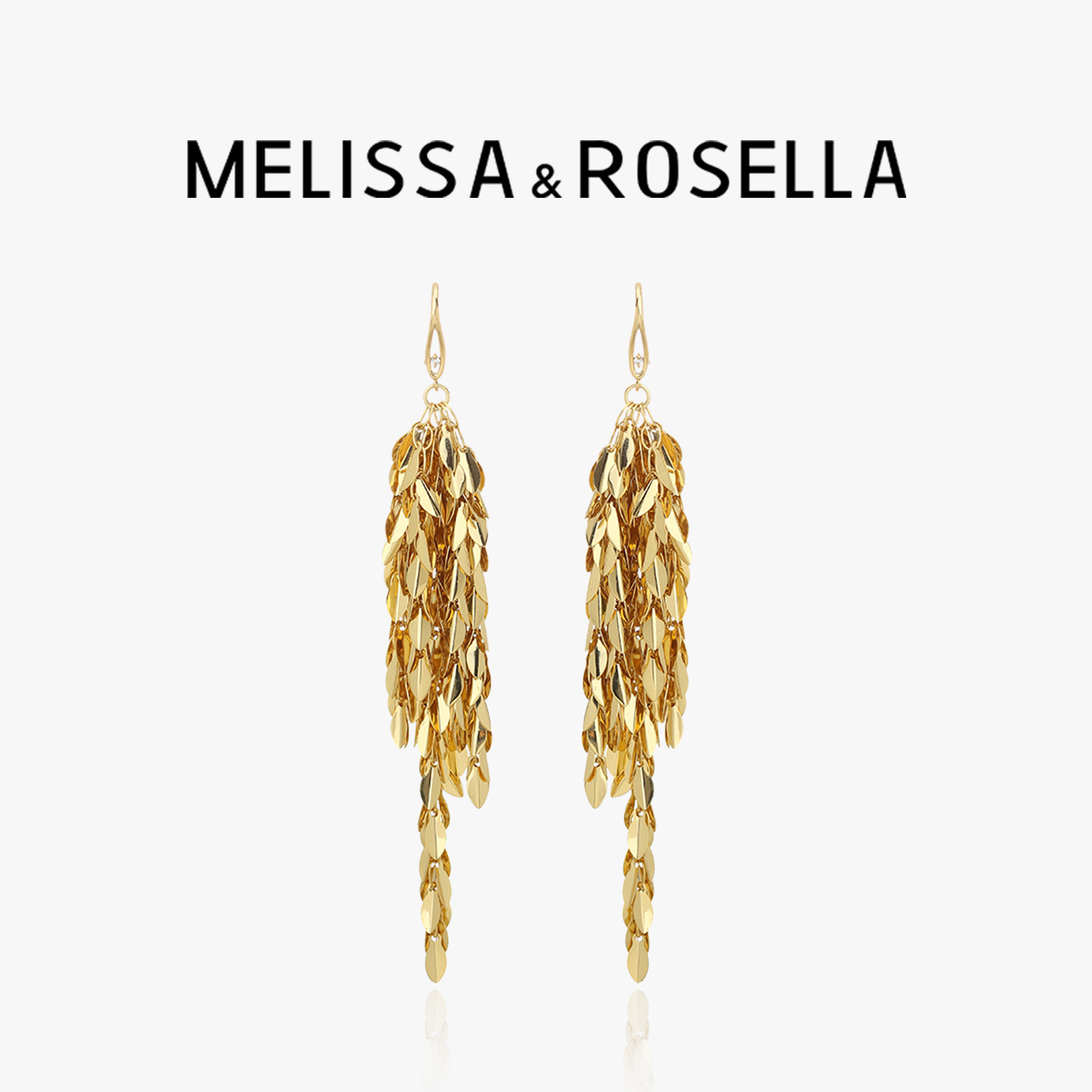 MELISSA&ROSELLA复古金色麦穗长款流苏耳环小众轻奢高级感