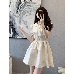 法式 茶歇甜美少女感连衣裙 小香风可爱仙女束腰裙子女2025夏季 新款