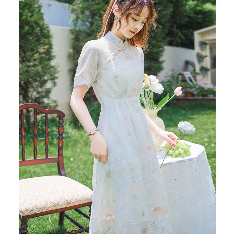 新中式日常旗袍改良年轻款少女夏