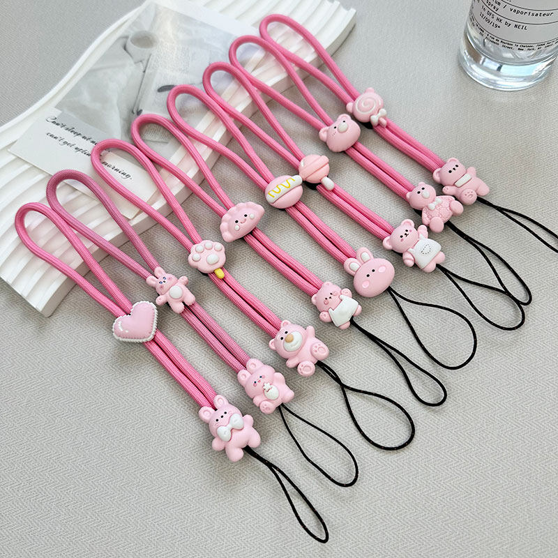 可爱小兔小熊手机挂绳短款手腕绳可调节挂件手机链吊绳防丢失手提,3C数码配件,手机挂件/手机链,淘宝优惠券,粉丝福利购,淘宝优惠卷