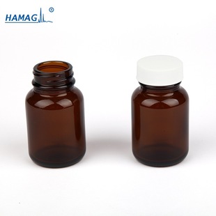 哈迈 PTFE垫 储存瓶60ml棕色白色广口样品瓶带盖含PE