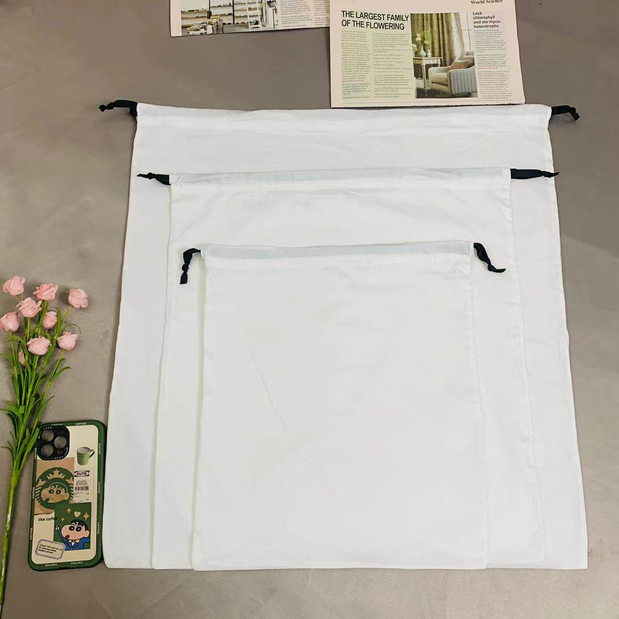 天丝薄棉布旅行收纳袋抽绳束口袋抗菌内衣内裤袜子分类包包防尘袋