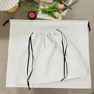 白色棉布收纳袋包包防尘袋鞋子束口袋内衣春秋衣物抽绳整理搬家袋