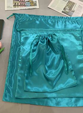 绿色礼品袋中秋节月饼礼盒包装袋内袋装饰袋绸缎丝滑束口袋布袋子