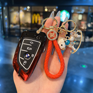 适用宝马3系车钥匙套5系i3i5刀锋325lix1x2x3x5壳530ligt金属扣