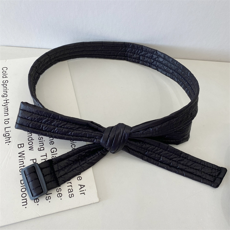 外衣方型无孔腰带女装饰羽绒