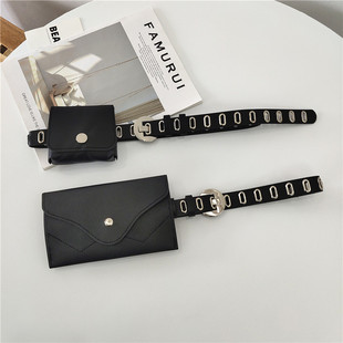 韩版女士宽腰带方扣配带全孔小包包裤带百搭学生牛仔裤休闲皮带女