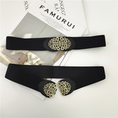 复古花亮钻腰带女装 饰腰封配裙子复古松紧弹力宽皮带百搭简单束腰