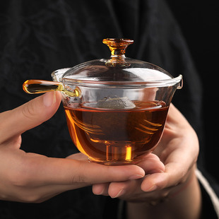 高鹏硅耐高温玻璃公道杯茶碗茶漏盖碗透明玻璃泡茶器分茶器