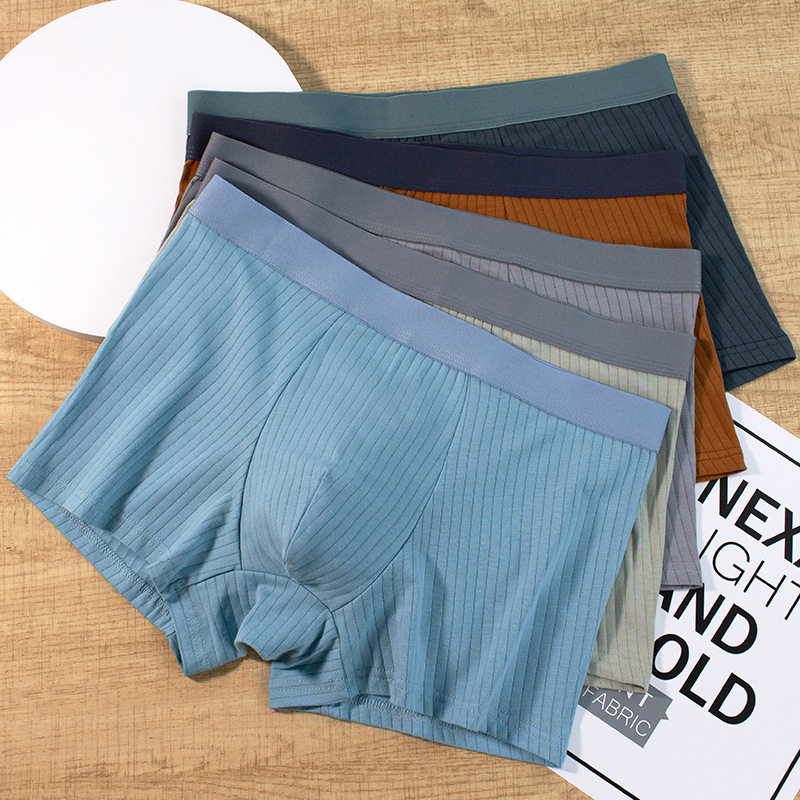 男士内裤纯棉抑菌四角底裤衩男生运动透气宽松活力平角短裤头男款
