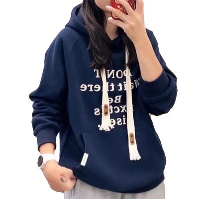 冬季北极绒加厚连帽卫衣外套女