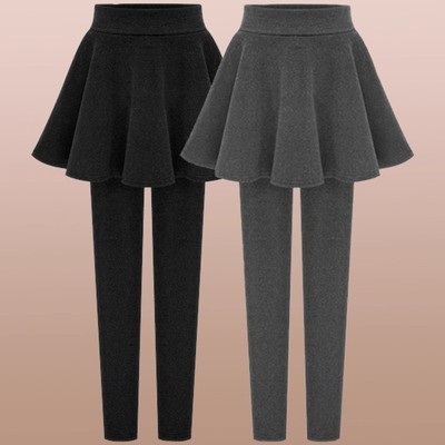 清仓捡漏~大码假两件加绒伞裙女