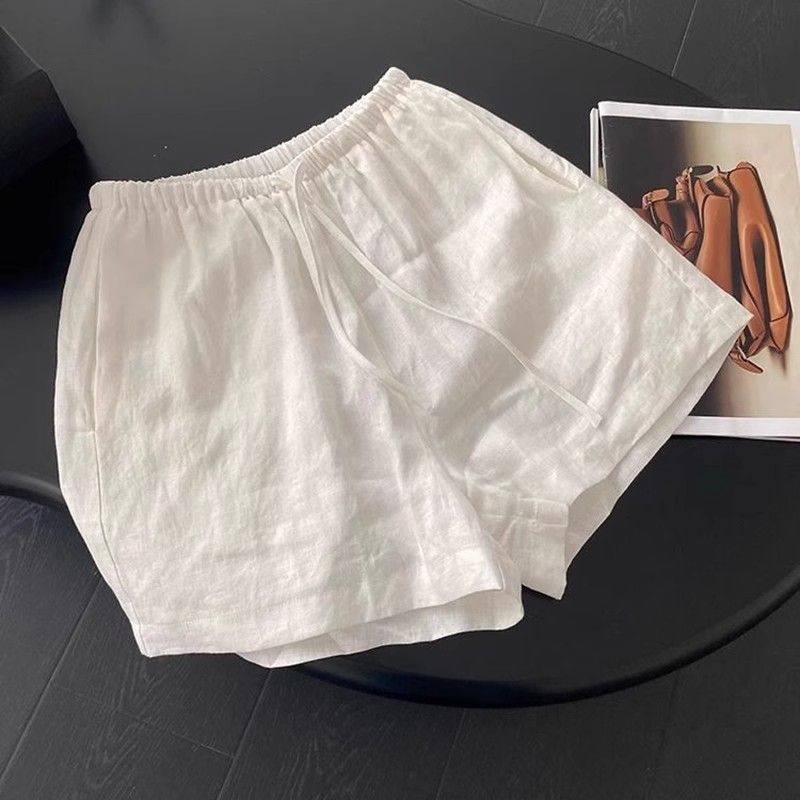 薄款冰丝亚麻短裤女夏季新款小个子宽松显瘦松紧腰a字休闲阔腿裤,女装/女士精品,休闲裤,淘宝优惠券,粉丝福利购,淘宝优惠卷