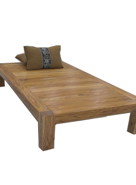 实木床拼边穿单人床90床榻榻米床结实简易沙发床老榆木床榫卯