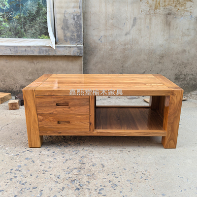 原木实木茶几茶桌鱼缸桌老榆木茶桌茶台矮桌榫卯结构扎实稳定