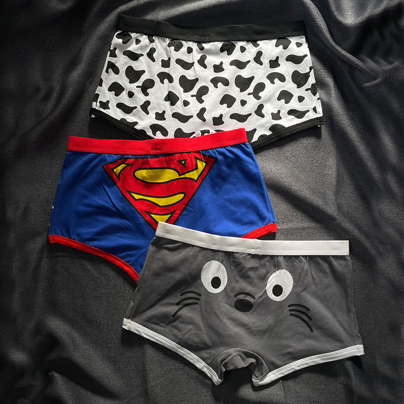 奶牛超人男士纯棉内裤抗菌透气