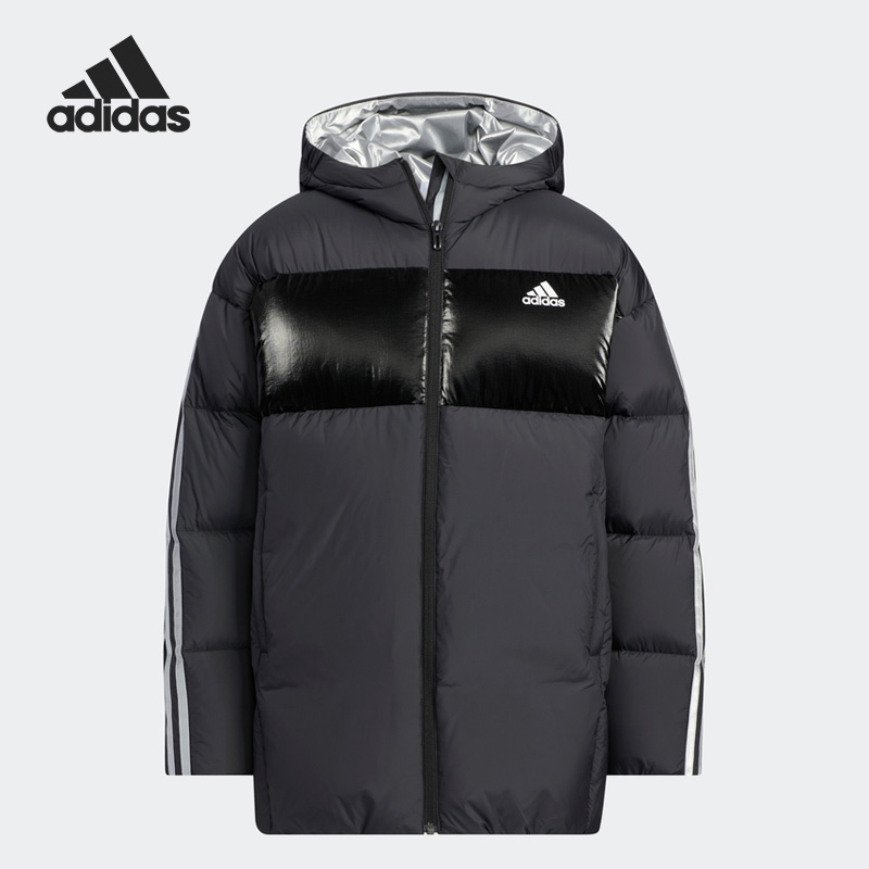 儿童连帽保暖羽绒服阿迪达斯正品