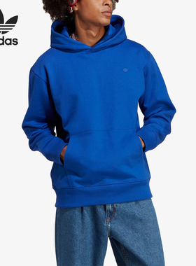 Adidas/阿迪达斯正品三叶草男士加绒保暖宽松连帽卫衣IC4997