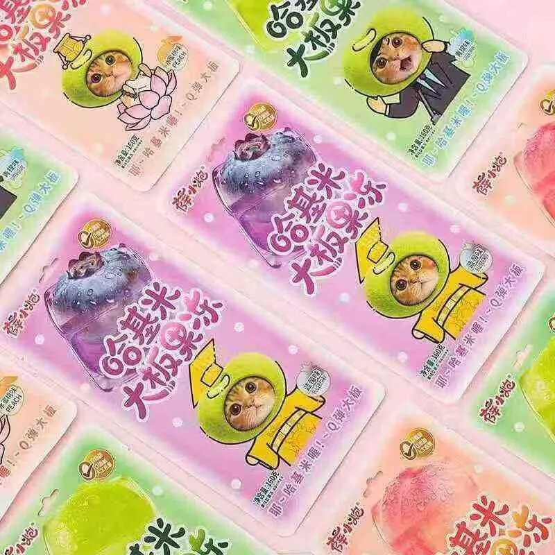 薛小炮哈基米大板果冻超大长条水蜜桃味青提味蓝莓味休闲网红零食