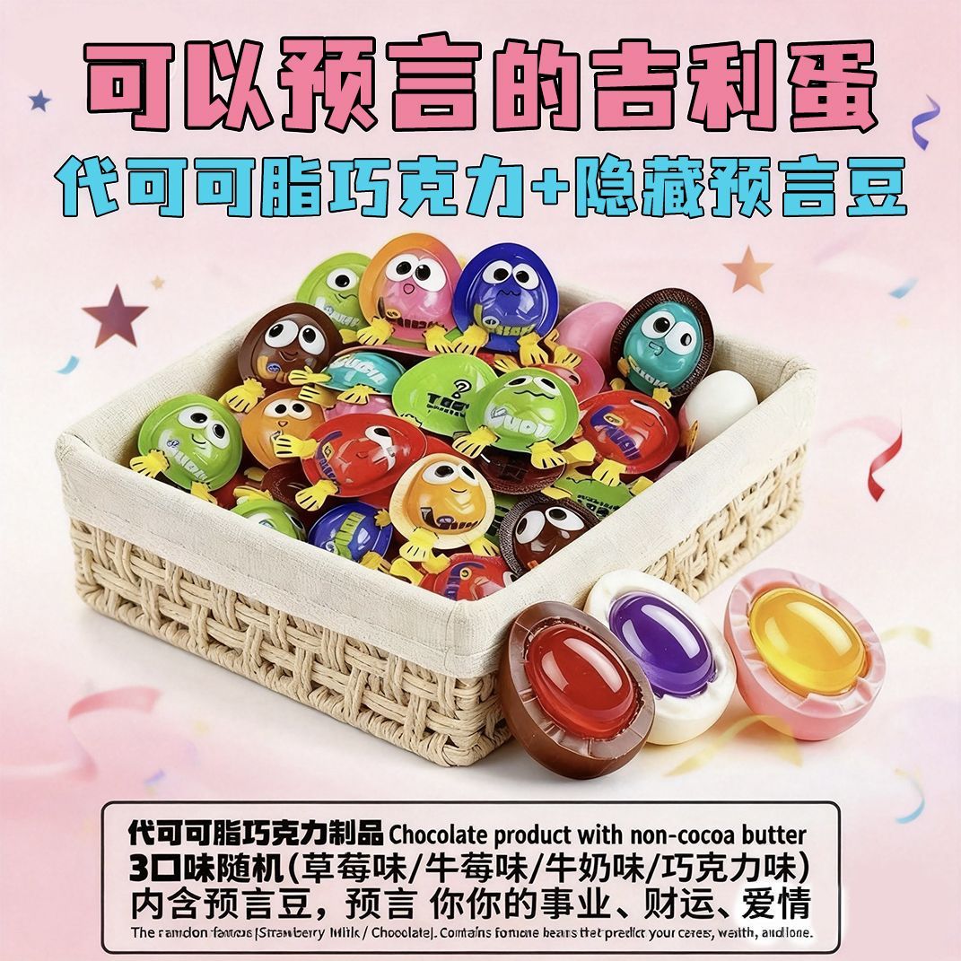 网红创意吉利豆巧克力蛋独立装学生零食小卖部同款批(代可可脂)