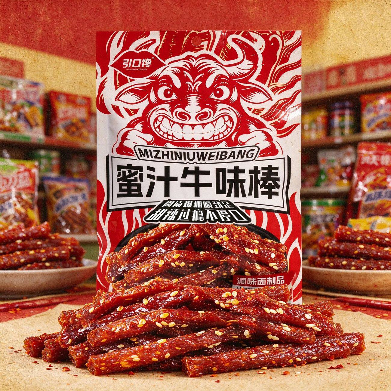 蜜汁牛味棒辣条老式麻辣零食辣棒儿时香辣8090童年怀旧休闲批发