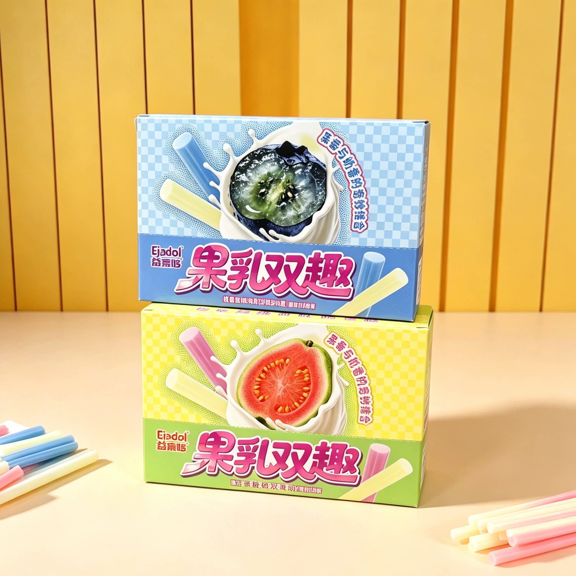 果乳双趣吸管糖童年怀旧零食校园休闲小吃学生糖果下午茶解馋批发