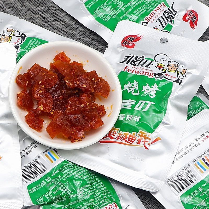 素烧烤麦叮辣条儿时怀旧面筋零食素蹄筋嚼劲十足辣条面筋制品零食