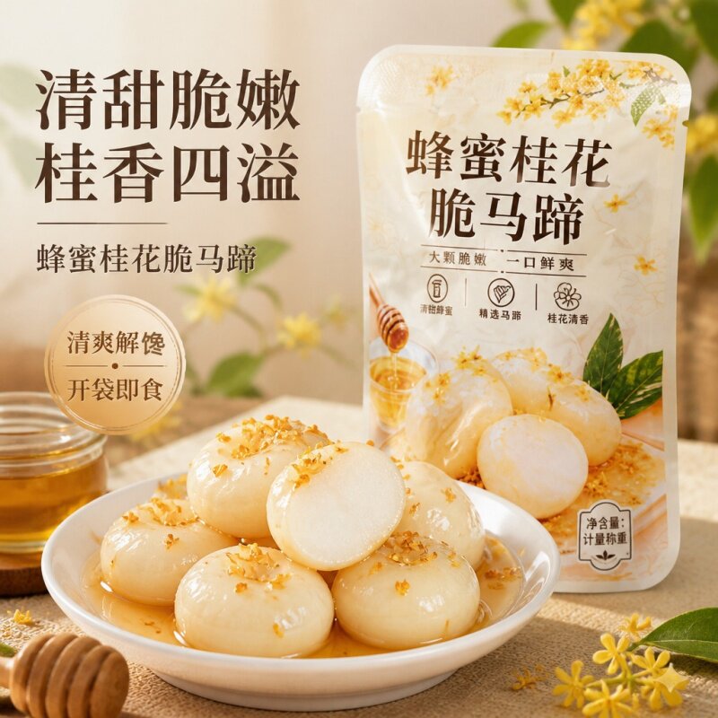 蹄鉴蜂蜜桂花脆马蹄轻甜脆爽开袋即食袋装荸荠解馋健康休闲小零食