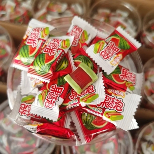 西瓜味小光头果冻泡泡泡糖超软口香糖80儿童怀旧校园零食糖果批发