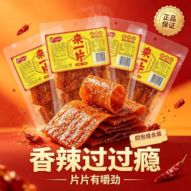 儿时怀旧老式大辣片来一片辣条香辣味辣条宿舍追剧解馋零食小卖部