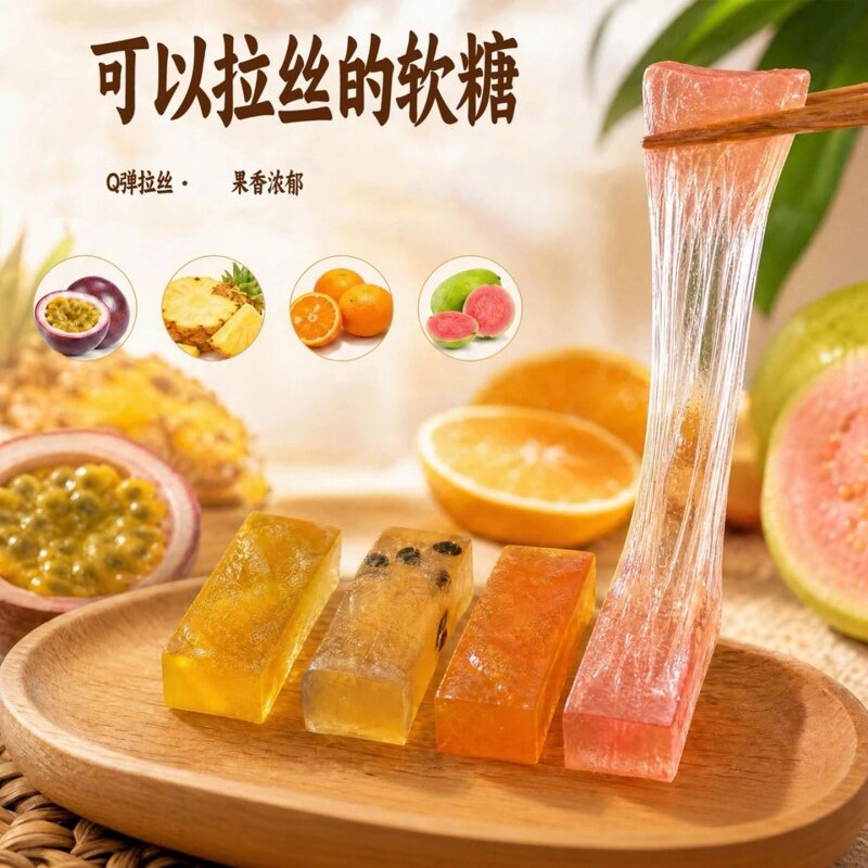 手工水果味拉丝软糖果办公室下午茶休闲零食独立包装随身解馋糖果