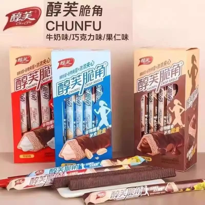 醇芙脆角网红三角酥夹心巧克力牛奶燕麦酥巧克力棒长条涂层三角棒