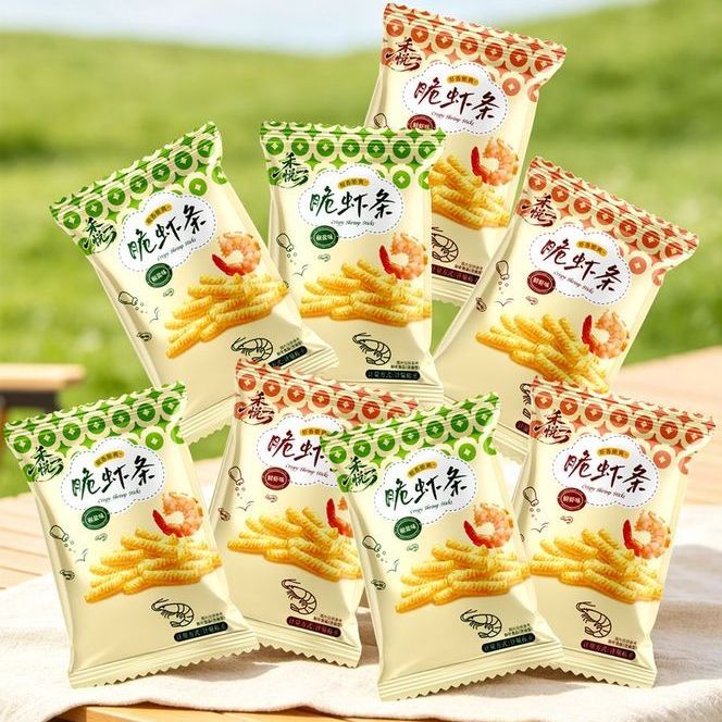 脆虾条童年怀旧宿舍解馋小零食膨化休闲食品酥脆可口袋装开袋即食
