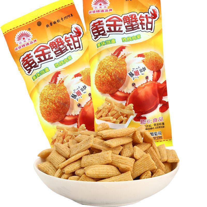 欣荣黄金蟹钳蟹味棒薯片小时候零食90后怀旧儿时小吃休闲食品年代