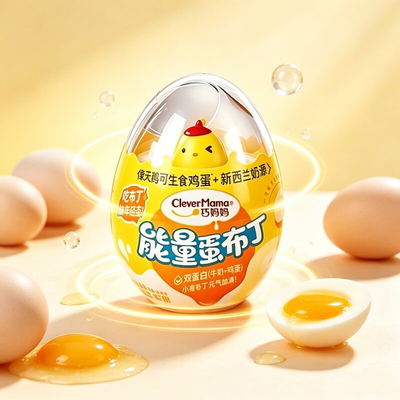 【巧妈妈】能量蛋布丁流心蛋奶味160g果冻萌趣儿童小零食节日礼物
