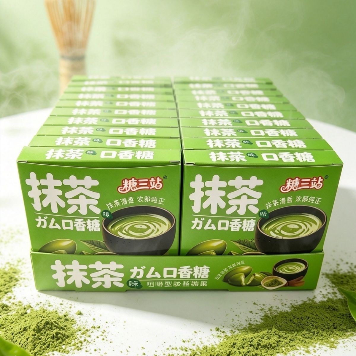 夯爆爽果造型口香糖美式咖啡味开车上班糖果冰感零食抹茶味口香糖