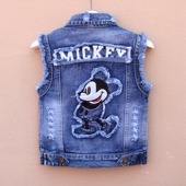 秋装 小童韩版 男童马夹纯棉 童装 男童牛仔马甲春秋外穿儿童上衣无袖