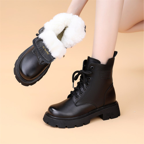 卡恋伊马丁靴羊毛橡胶底