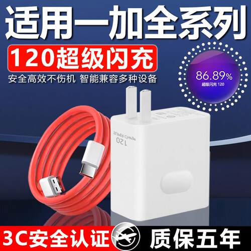 适用一加120超级闪充1+13/12/11/10Pro充电器Ace竞速版ace2 3v 5pro闪充头一加9/8/7T充电头10A快充数据线