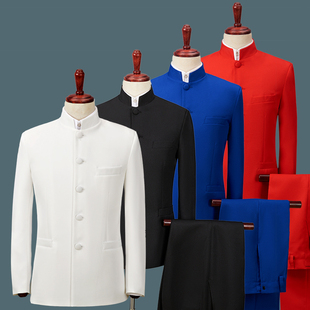 中国风民国舞台演出服装中山装学生五四青年装男士大合唱表演礼服