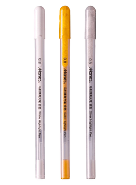 马利牌白色高光笔笔芯动漫设计写